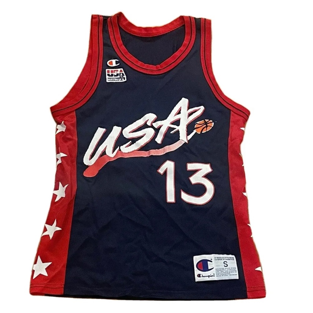 Vintage 1996 USA Olympics Shaquille O'Neal #13 Champion Dream Team Mens S Jersey